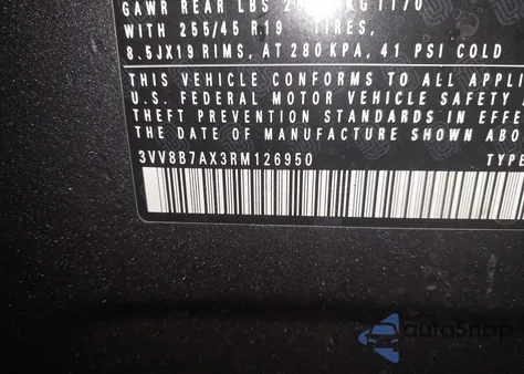 2024 Volkswagen Tiguan Se R-Line Black из США, поврежденный, VIN 3VV8B7AX3RM126950